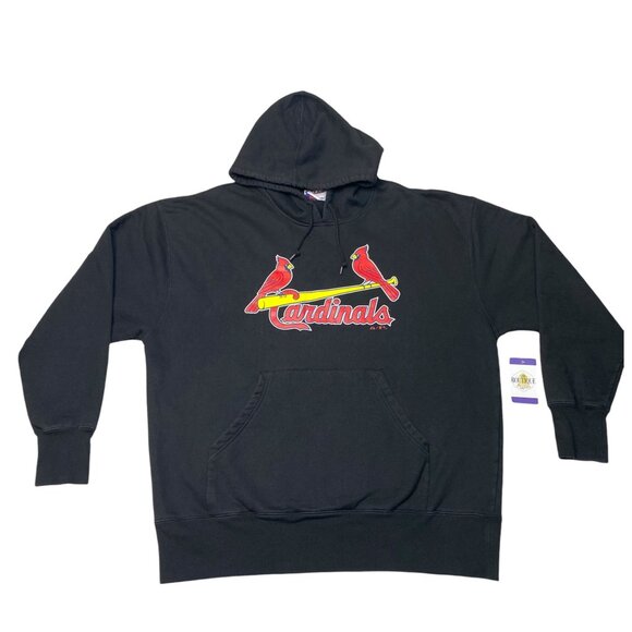 Majestic Authentic MLB St. Louis Cardinals Black Hoodie Sweatshirt 3XL Cotton Bl - Picture 16 of 16